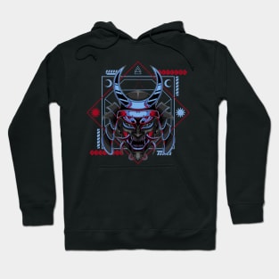 samurai head skull Hoodie